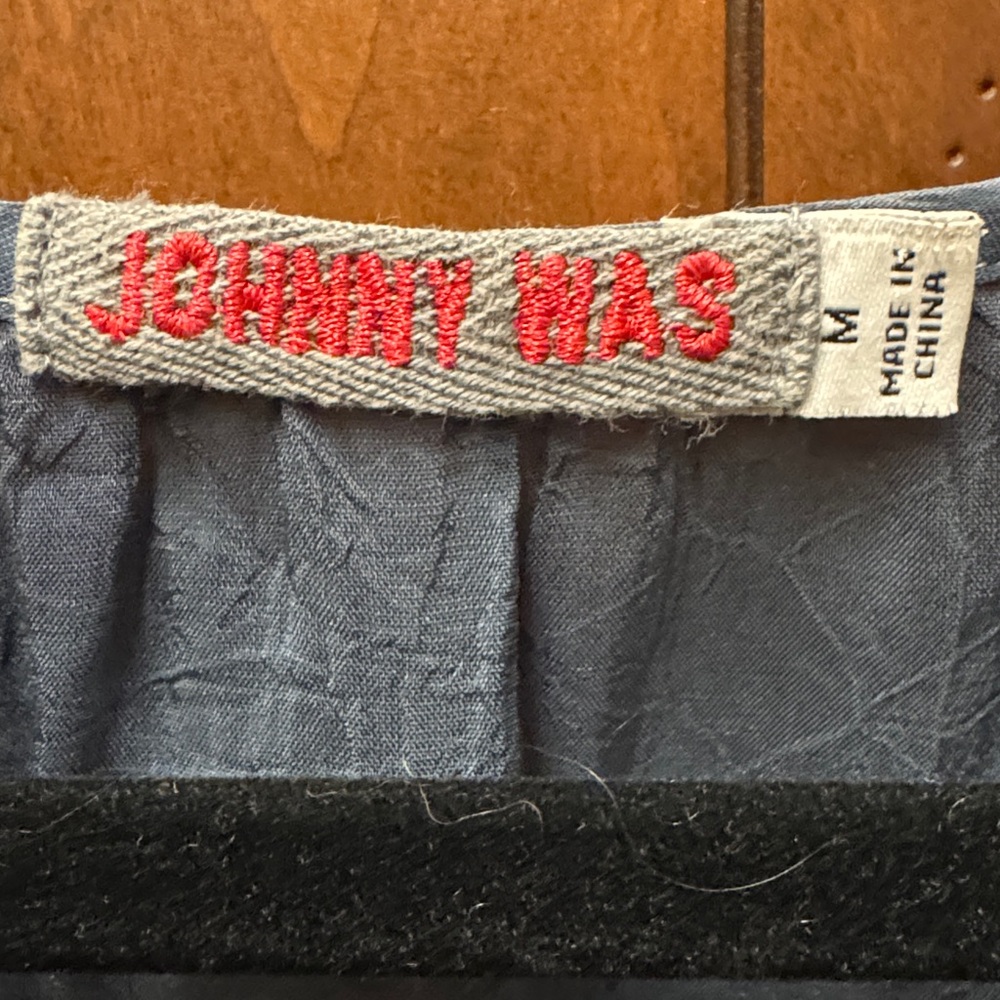 Johnny Was Grey Blue Embroidered V-Neck Tunic - Picture 2 of 3